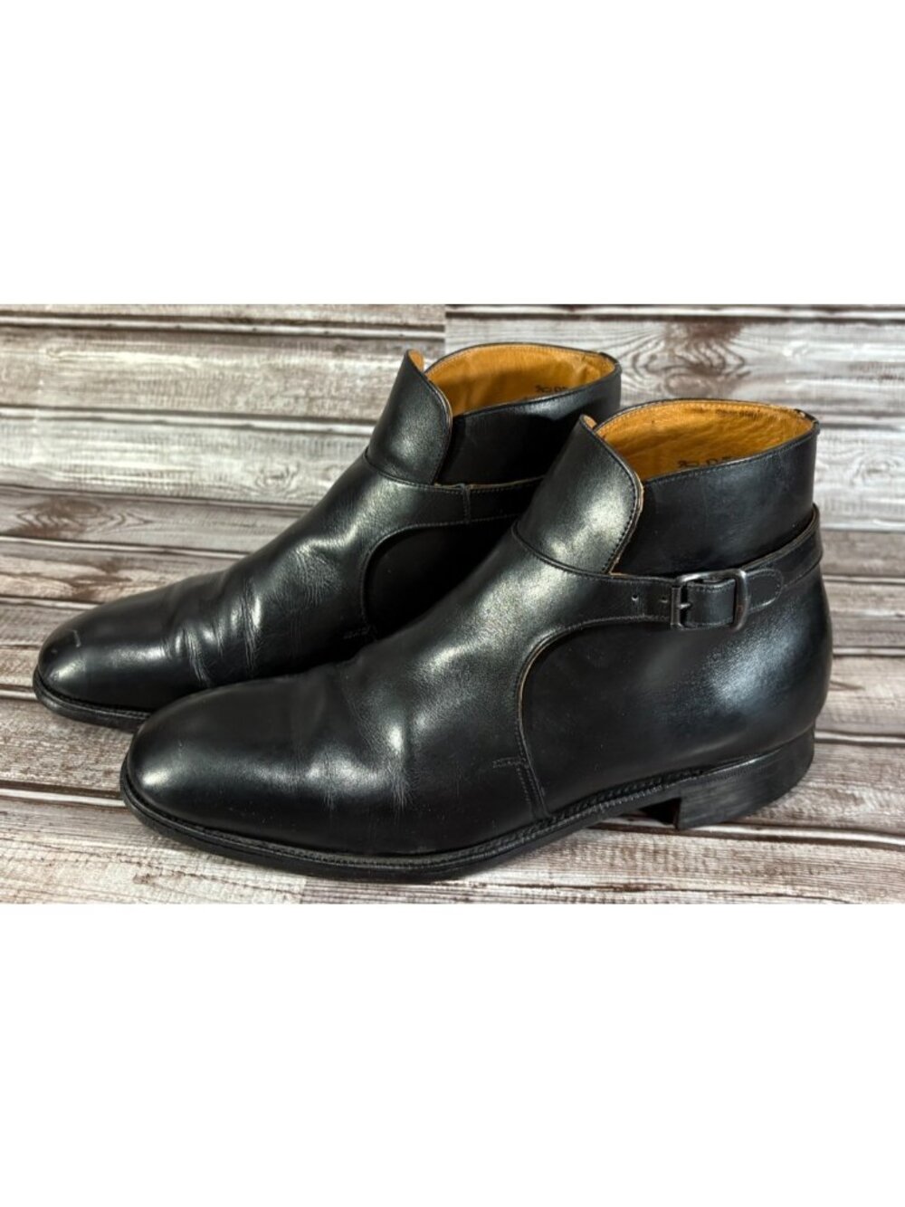 Church's Leather Jodhpur Buckle Boots size 8 UK 9 US color Black vintage England